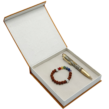 1054 Lord Ram Bhagwan Rudraksh Ball Pen & Bracelet Set