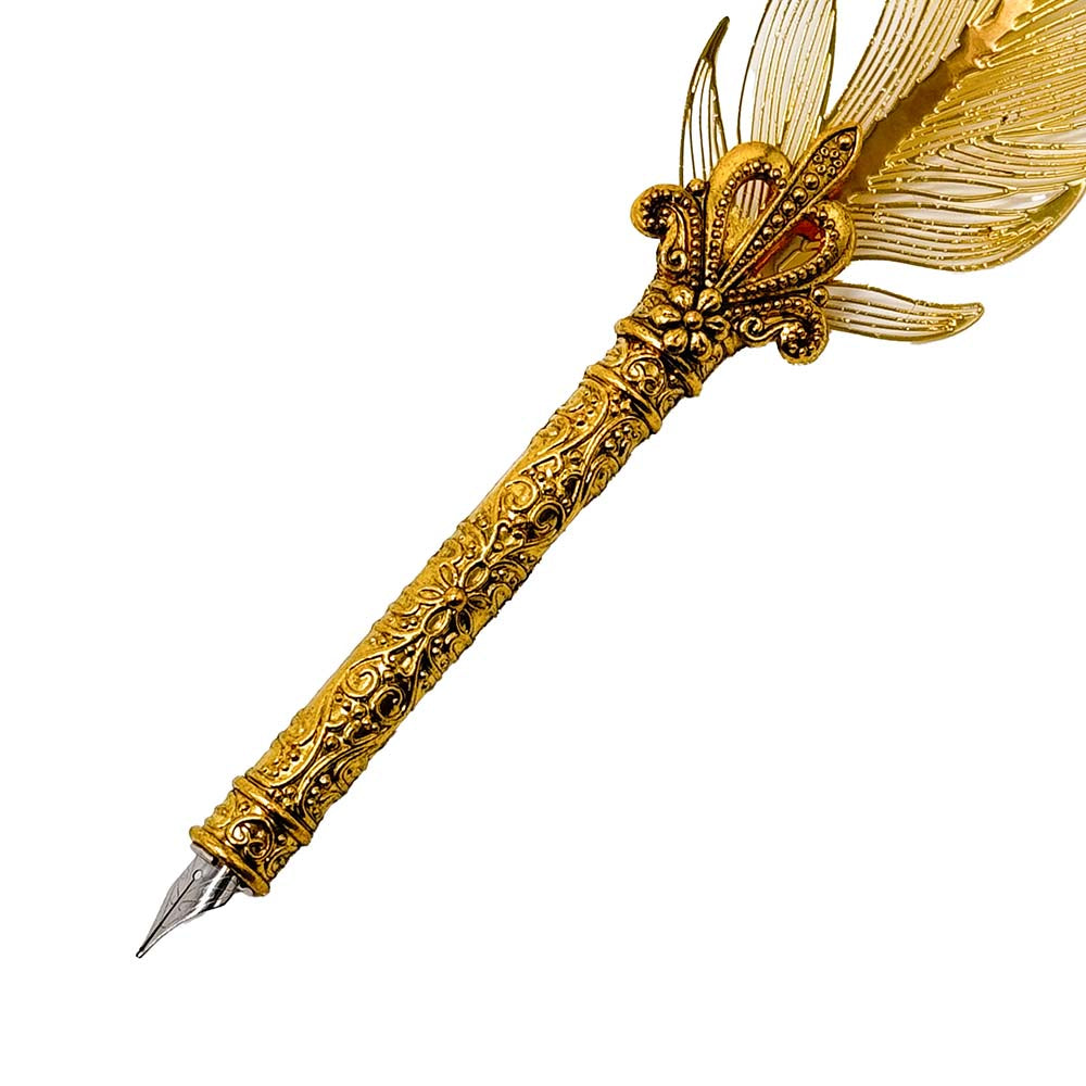 Metal Feather Pen Set