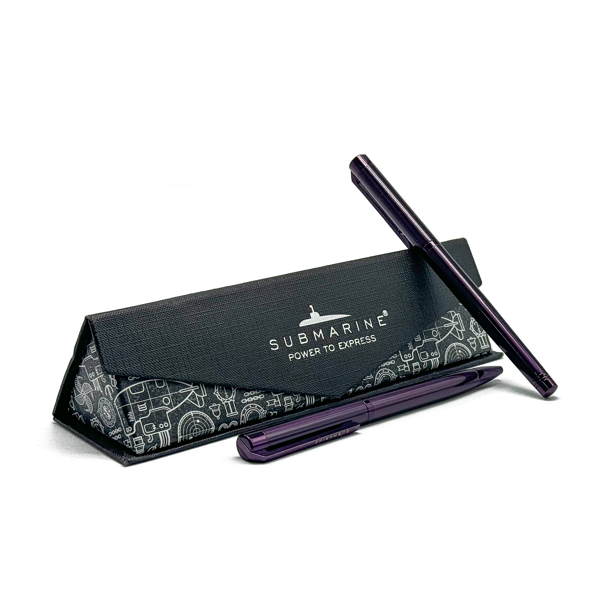 Purple Plate Ball Pen & Roller Pen Combo(Pack Of 2) with combo box