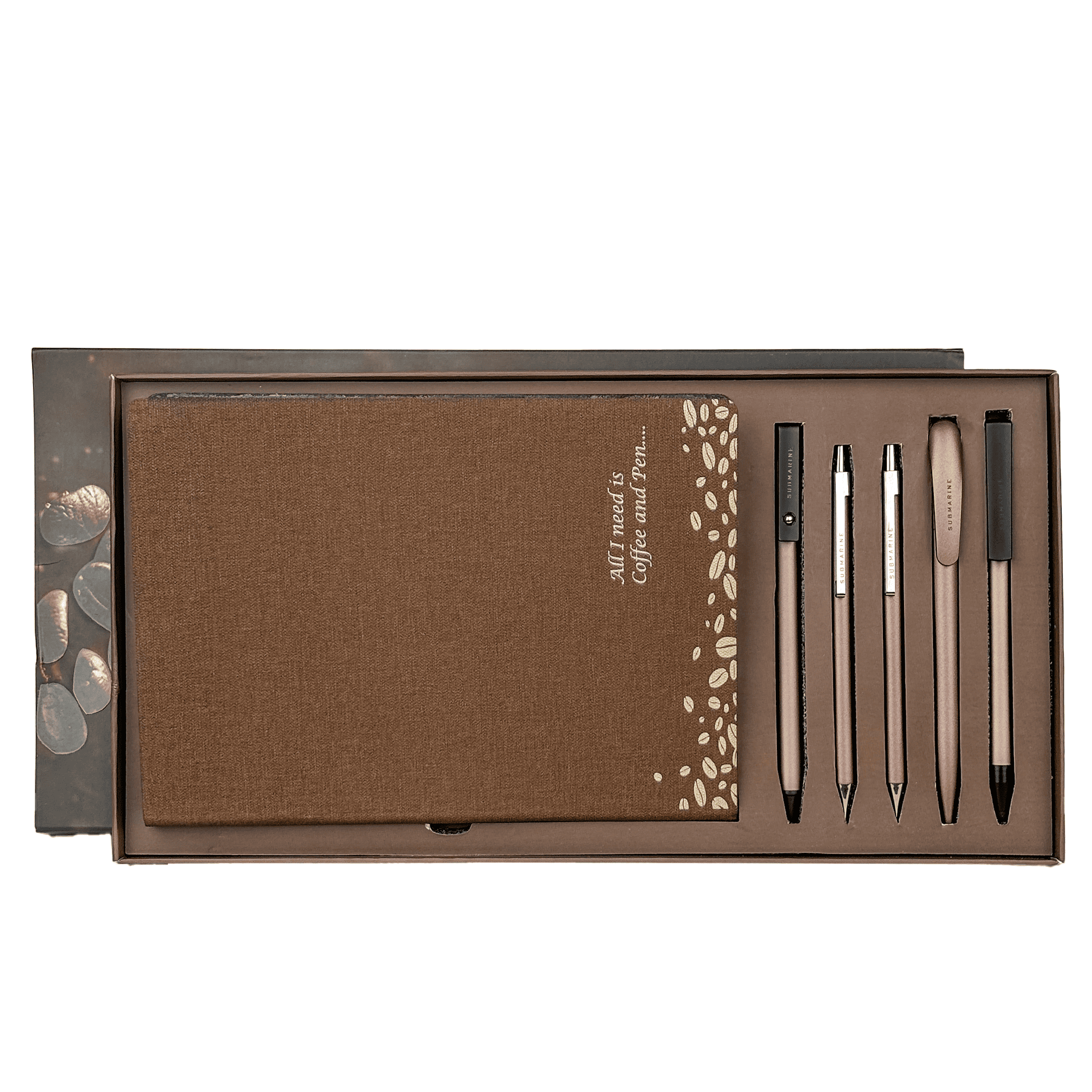 Submarine Premium Coffee Aroma Pen & Diary Gift Set