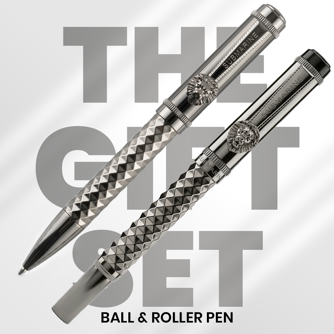 Royal Edition Lion Metal Roller & Ball Pen Set