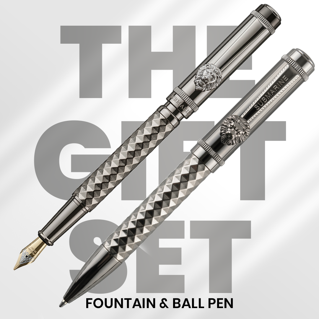 Royal Edition Lion Metal Ball & Fountain Pen Set