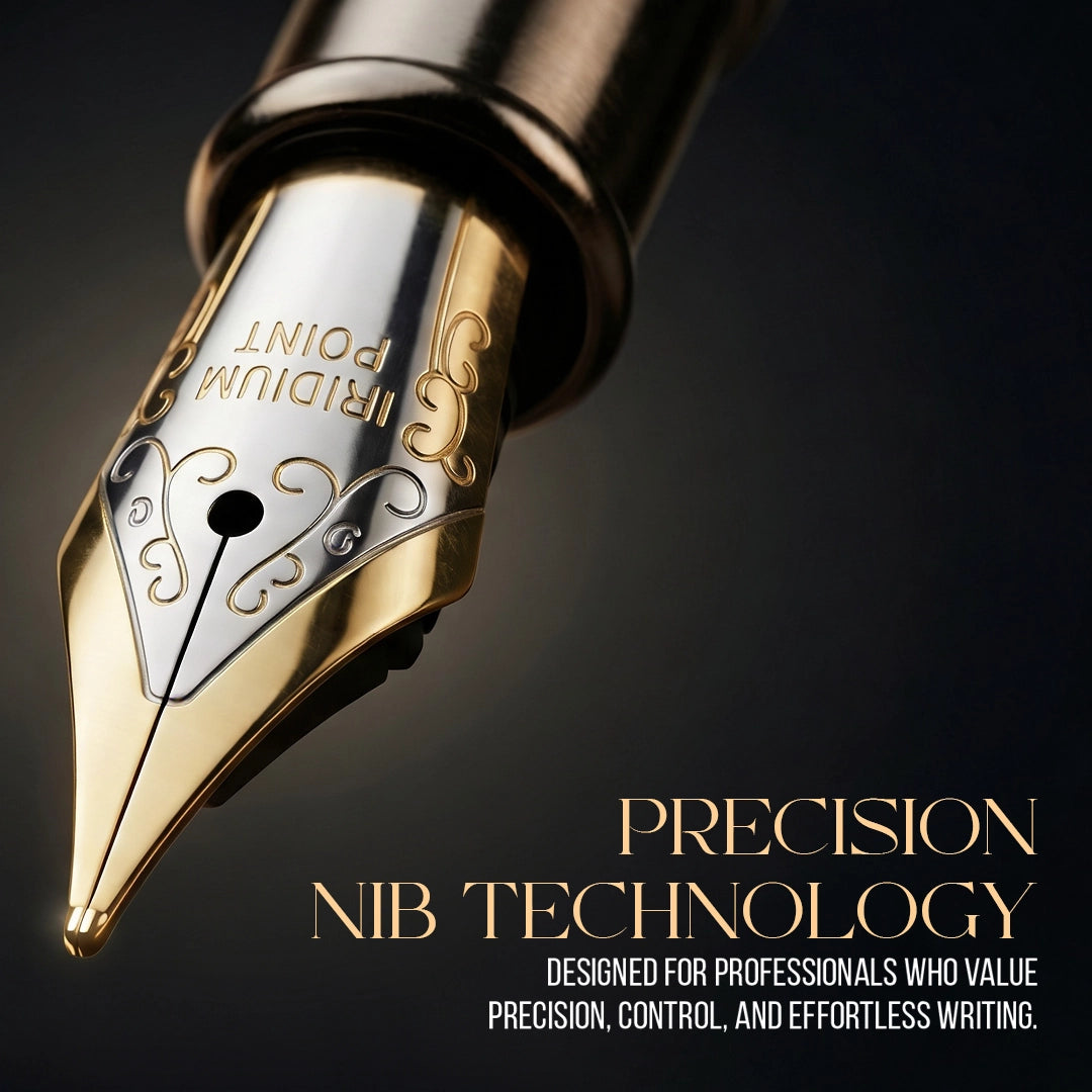 Royal Edition Lion Metal Roller & Fountain Pen Set - Gun Metal & Rose Gold