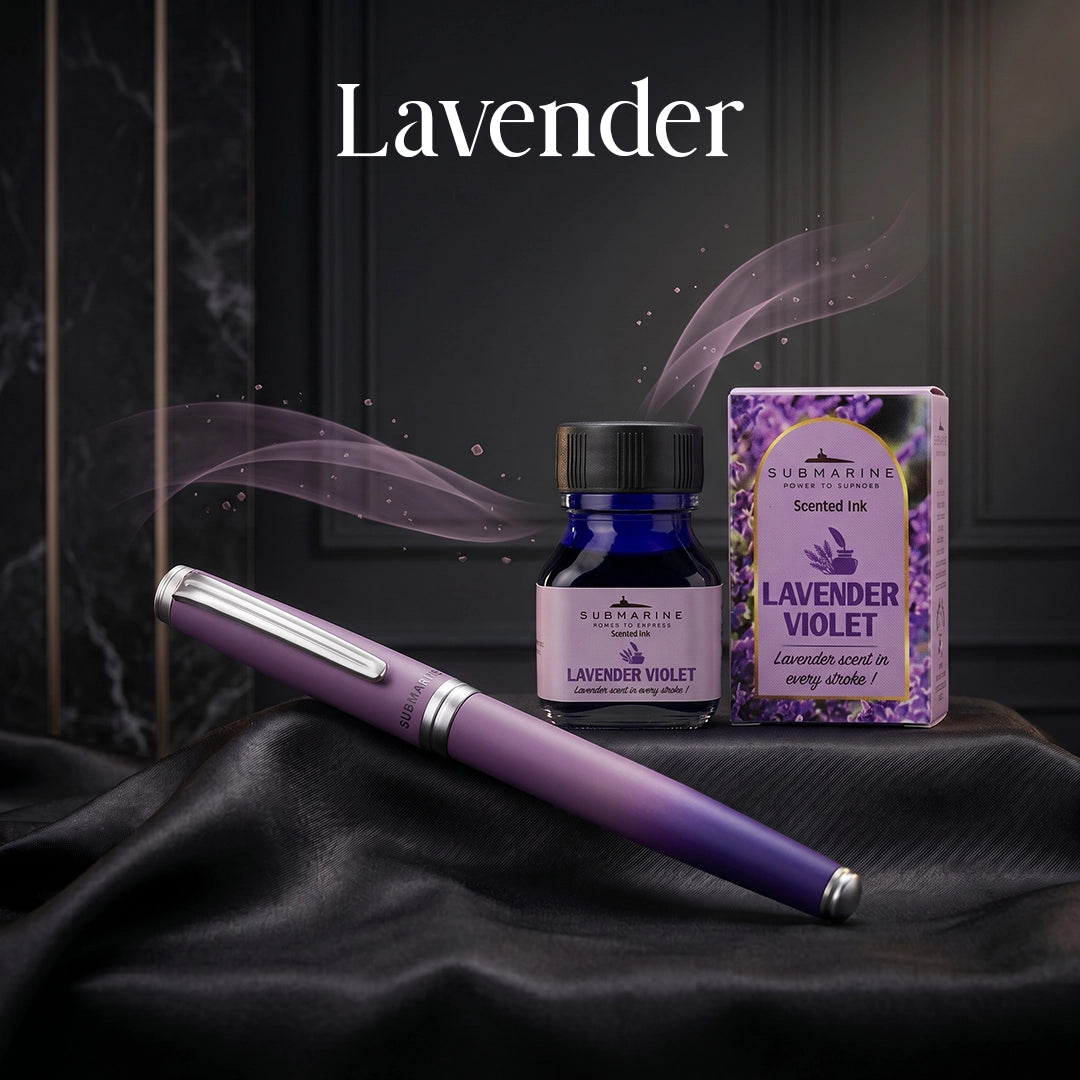 Horizon Dual Shade Fragrance Roller & Fountain Pen Set - Serene Lavender