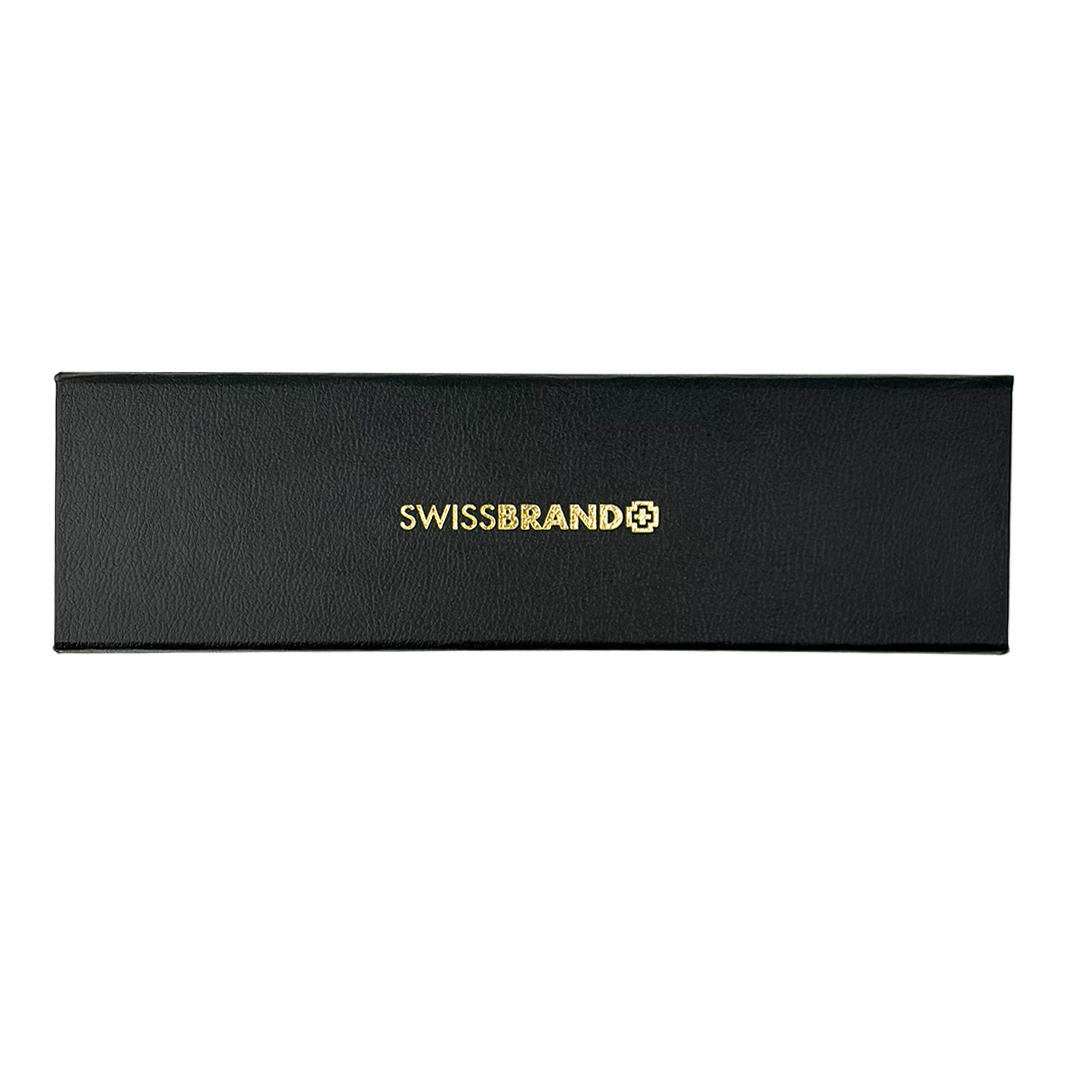 SWISSBRAND Vivid 2532 Matte black chrome Ballpoint Pen with chrome trim