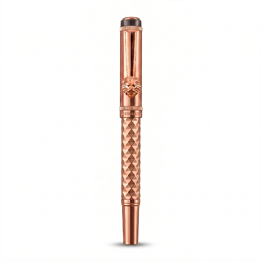 Royal Edition Lion Metal Roller Pen - Set of 2 - Rose Gold