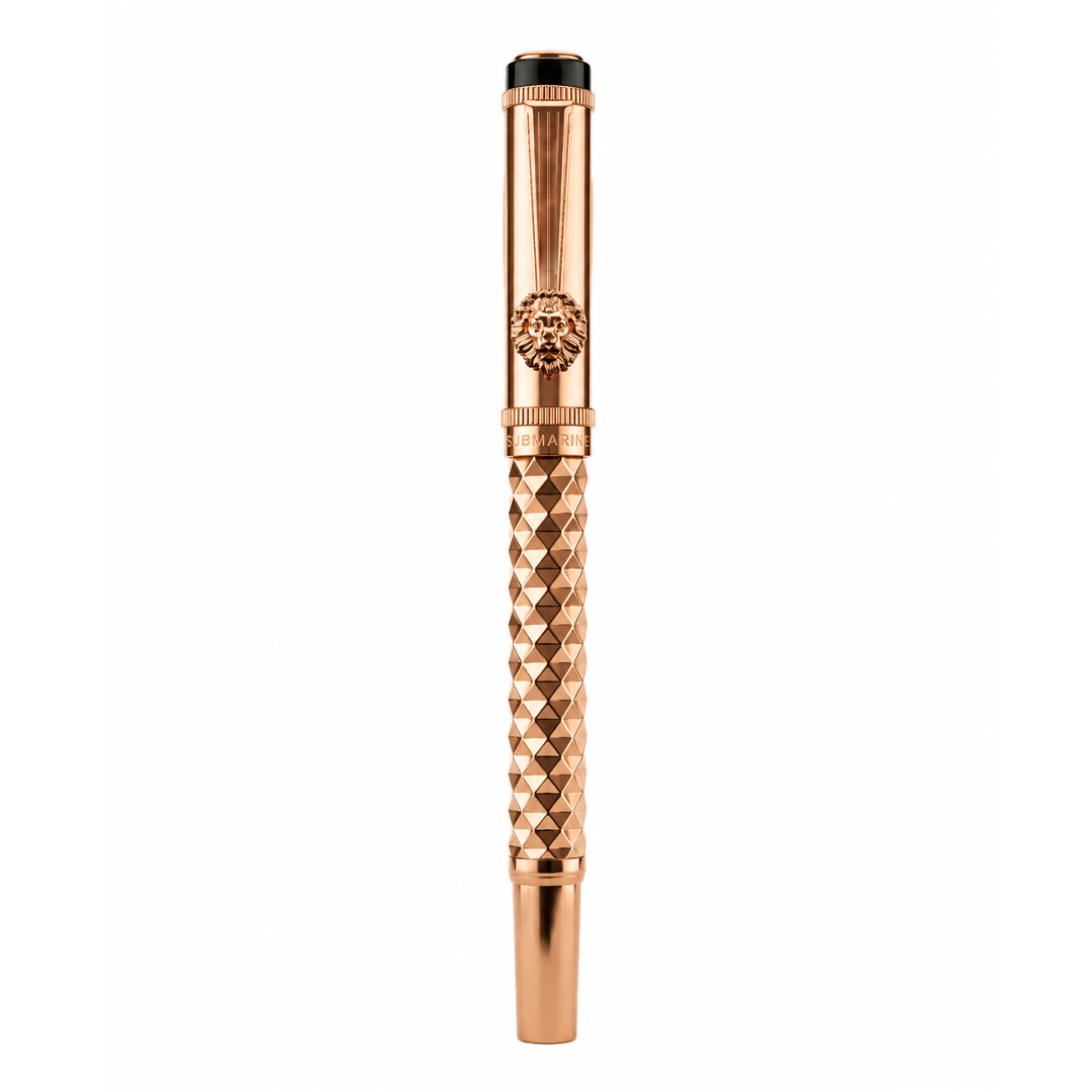 Royal Edition Lion Metal Roller Pen - Set of 2 - Rose Gold