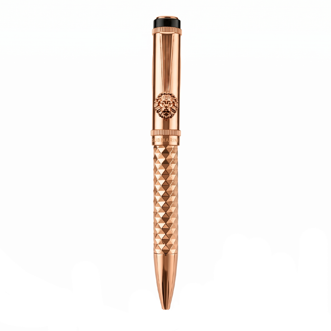 Royal Edition Lion Metal Ball Pen - Set of 3 - Rose Gold
