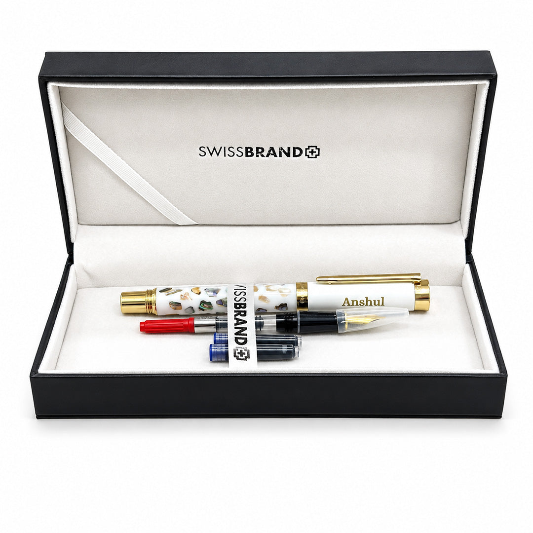 Aurelia Fude Nib Fountain Pen — Pearl White