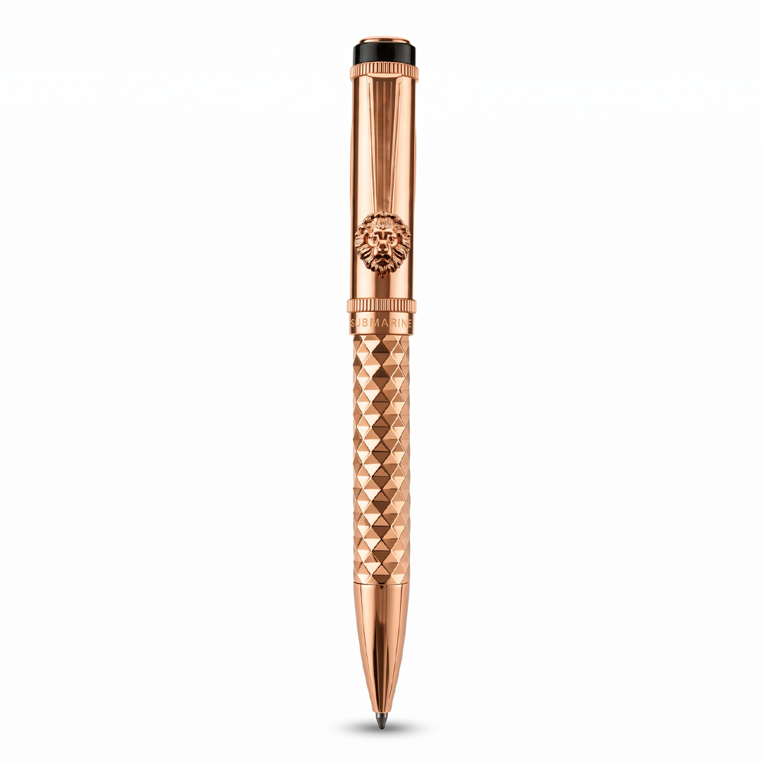 Royal Edition Lion Metal Ball Pen - Set of 3 - Rose Gold