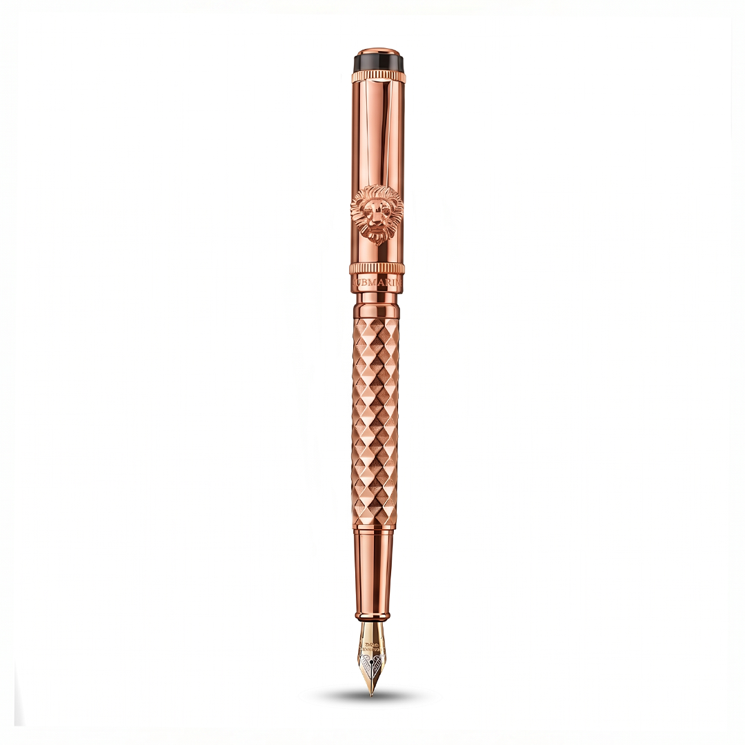 Royal Edition Lion Metal Fountain Pen - Set of 2 - Rose Gold
