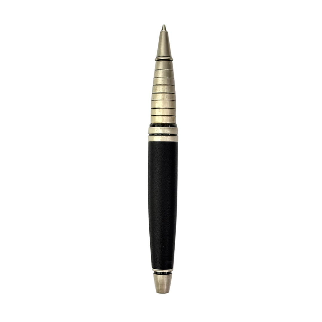 SWISSBRAND Vivid 2532 Matte black chrome Ballpoint Pen with chrome trim