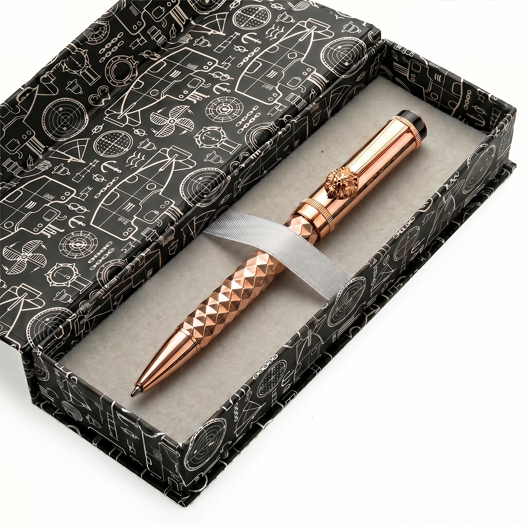 Royal Edition Lion Metal Ball Pen - Rose Gold