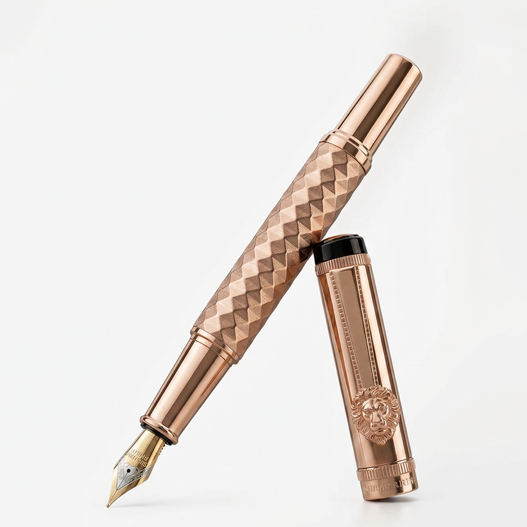Royal Edition Lion Metal Fountain Pen - Rose Gold