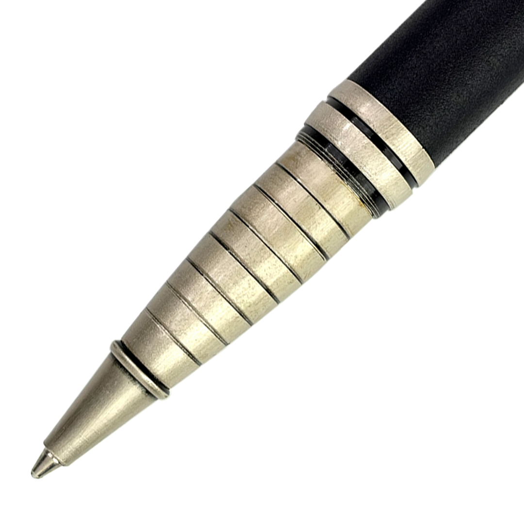 SWISSBRAND Vivid 2532 Matte black chrome Ballpoint Pen with chrome trim