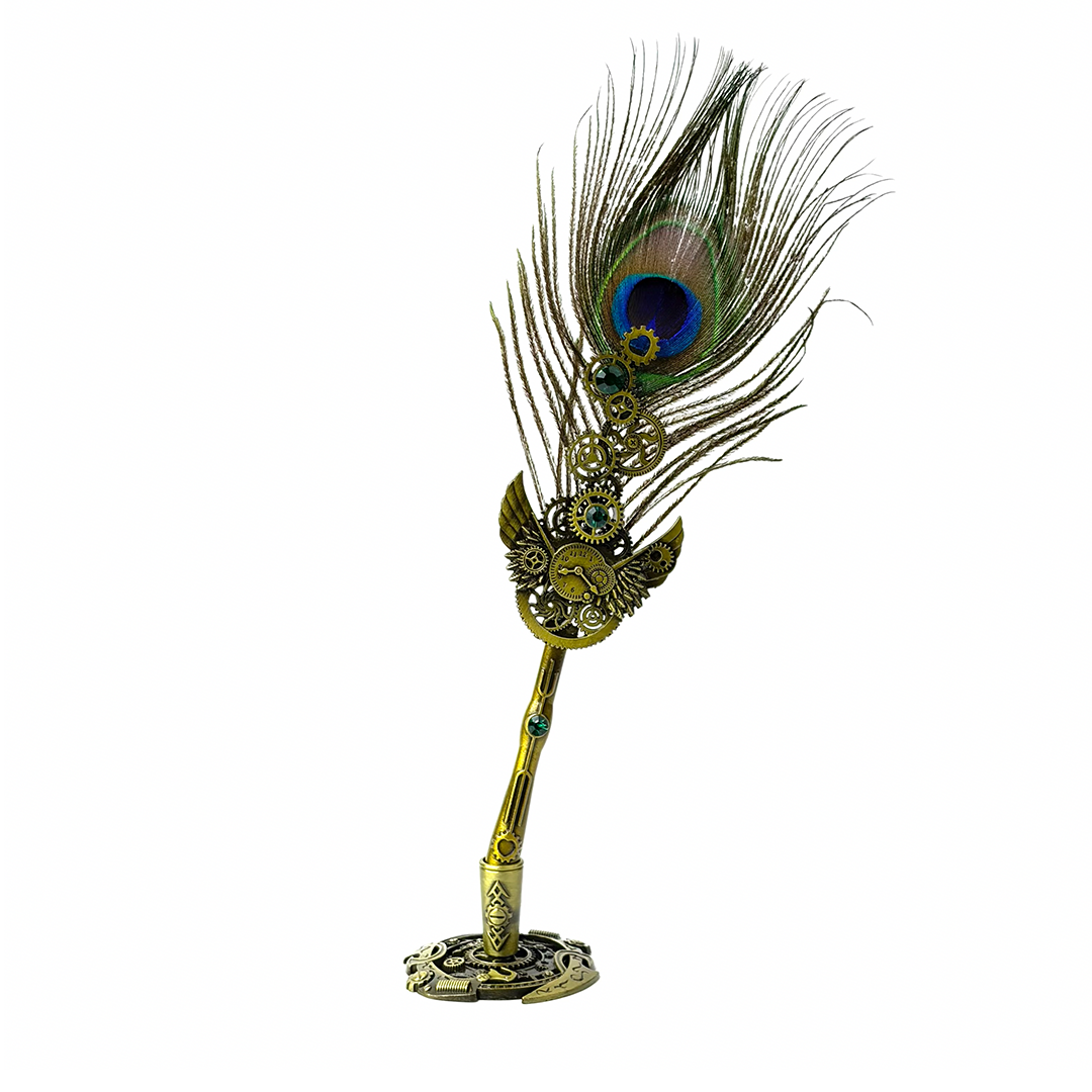 Peacock Feather Pen & Diary Set