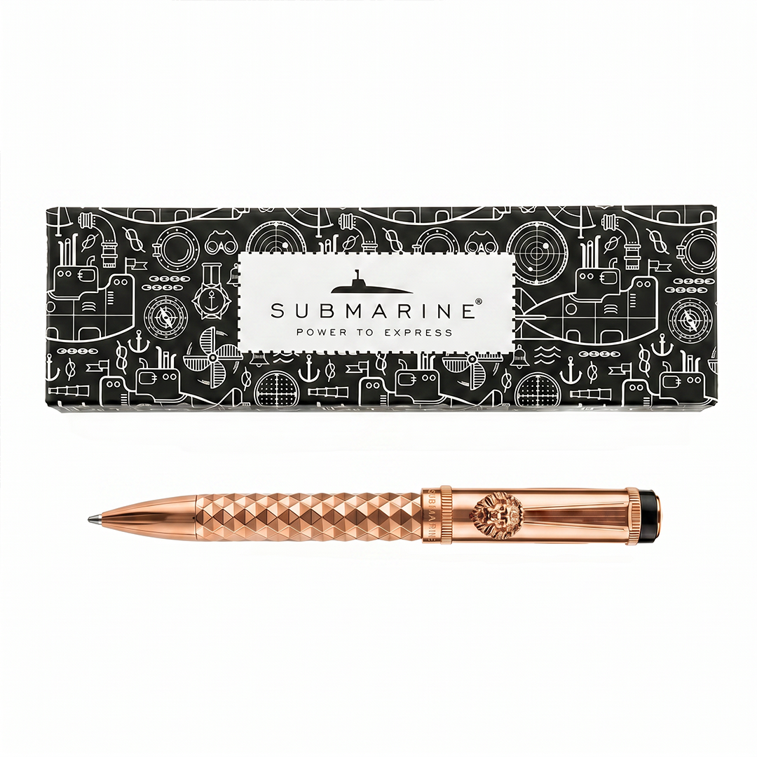 Royal Edition Lion Metal Ball Pen - Set of 3 - Rose Gold