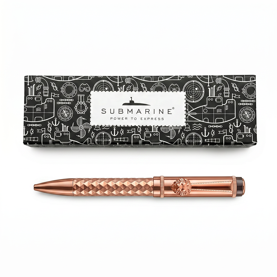 Royal Edition Lion Metal Ball Pen - Rose Gold