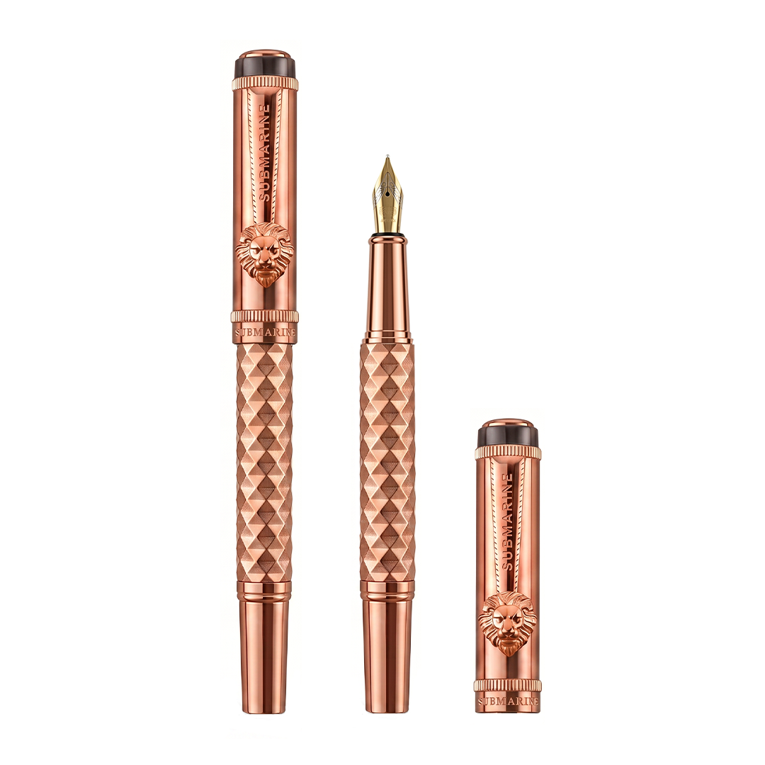 Royal Edition Lion Metal Fountain Pen - Rose Gold