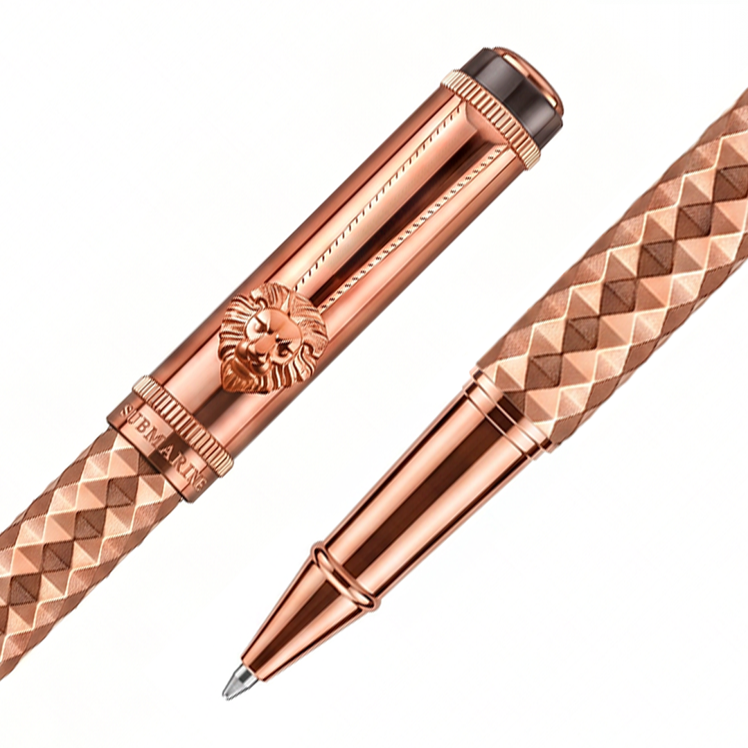 Royal Edition Lion Metal Roller Pen - Rose Gold