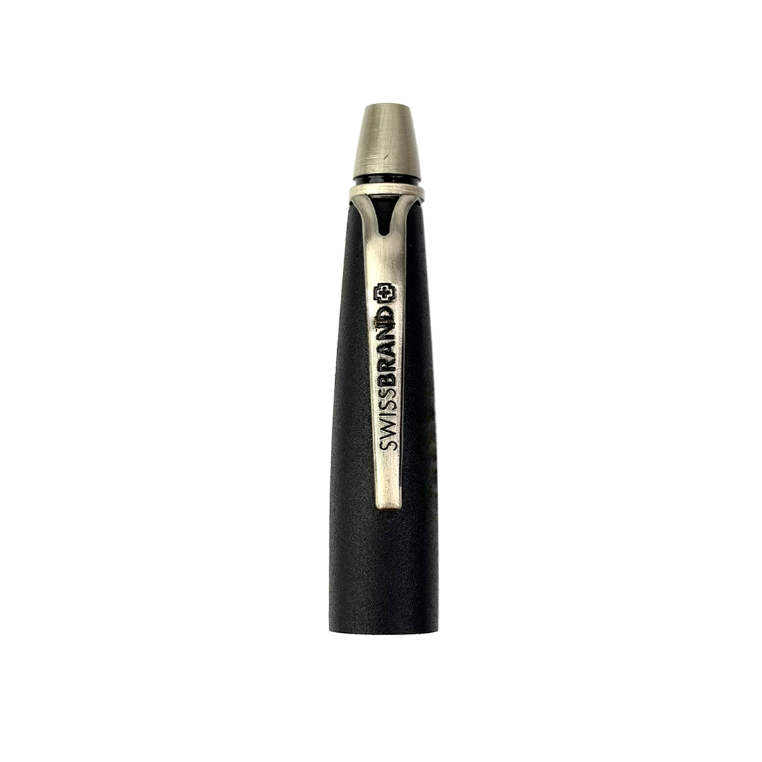 SWISSBRAND Vivid 2532 Matte black chrome Ballpoint Pen with chrome trim