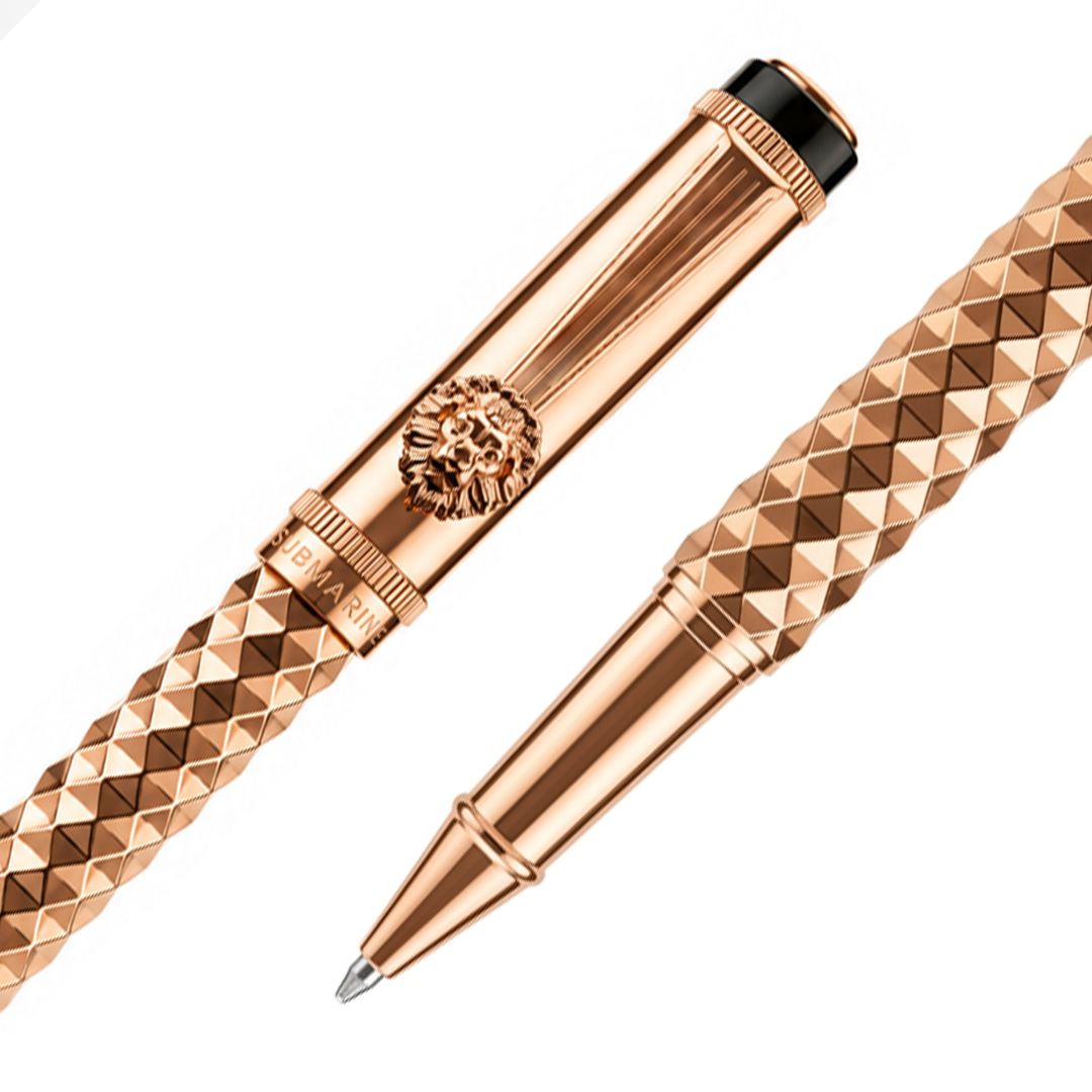 Royal Edition Lion Metal Roller Pen - Set of 2 - Rose Gold