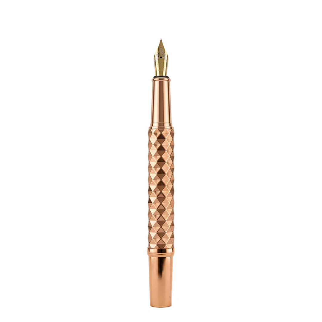 Royal Edition Lion Metal Fountain Pen - Set of 3 - Rose Gold