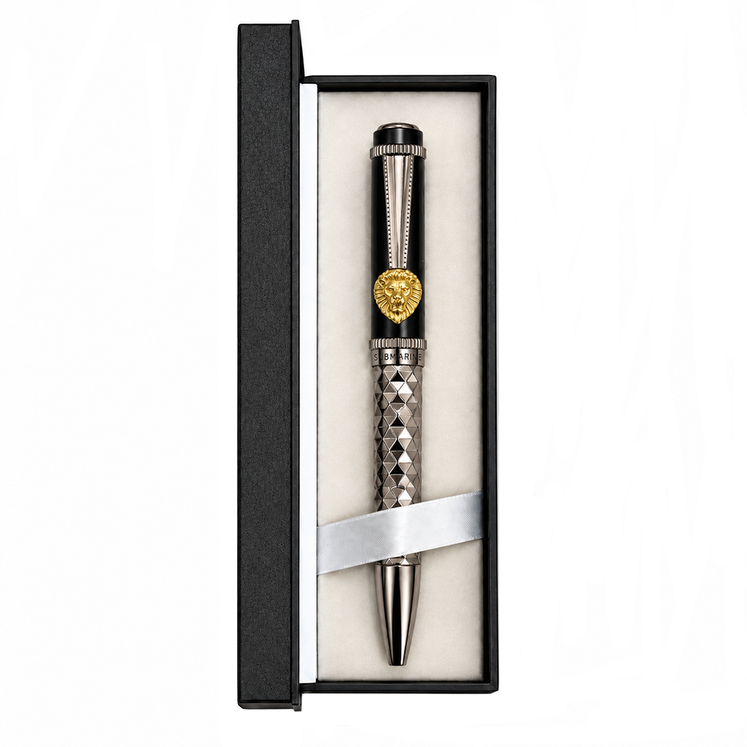 Royal Edition Lion Metal Ball & Fountain Pen Set - Limited Edition