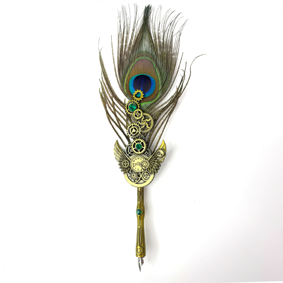 Peacock Feather Pen & Diary Set