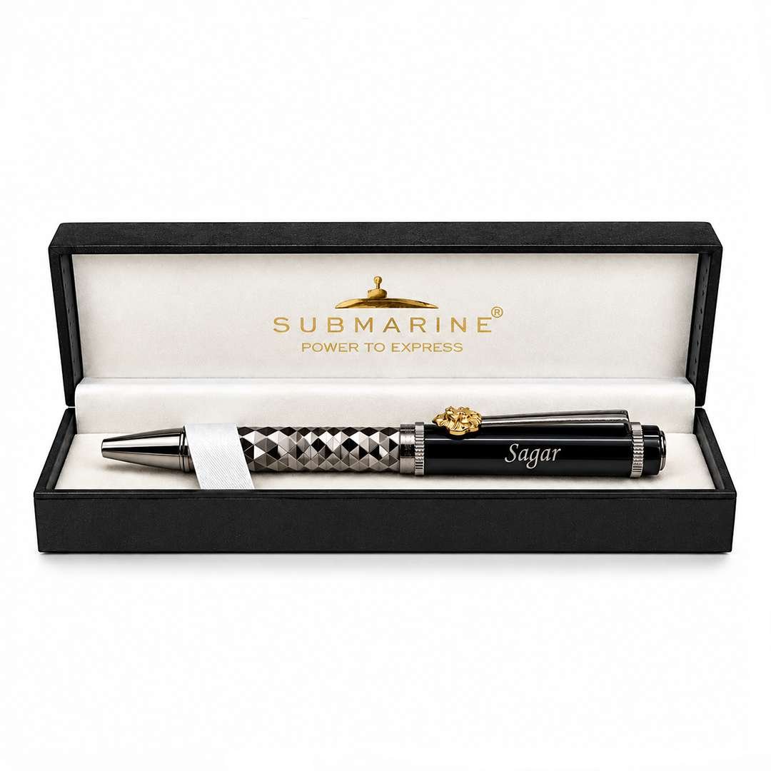 Royal Edition Lion Metal Ball & Fountain Pen Set - Limited Edition