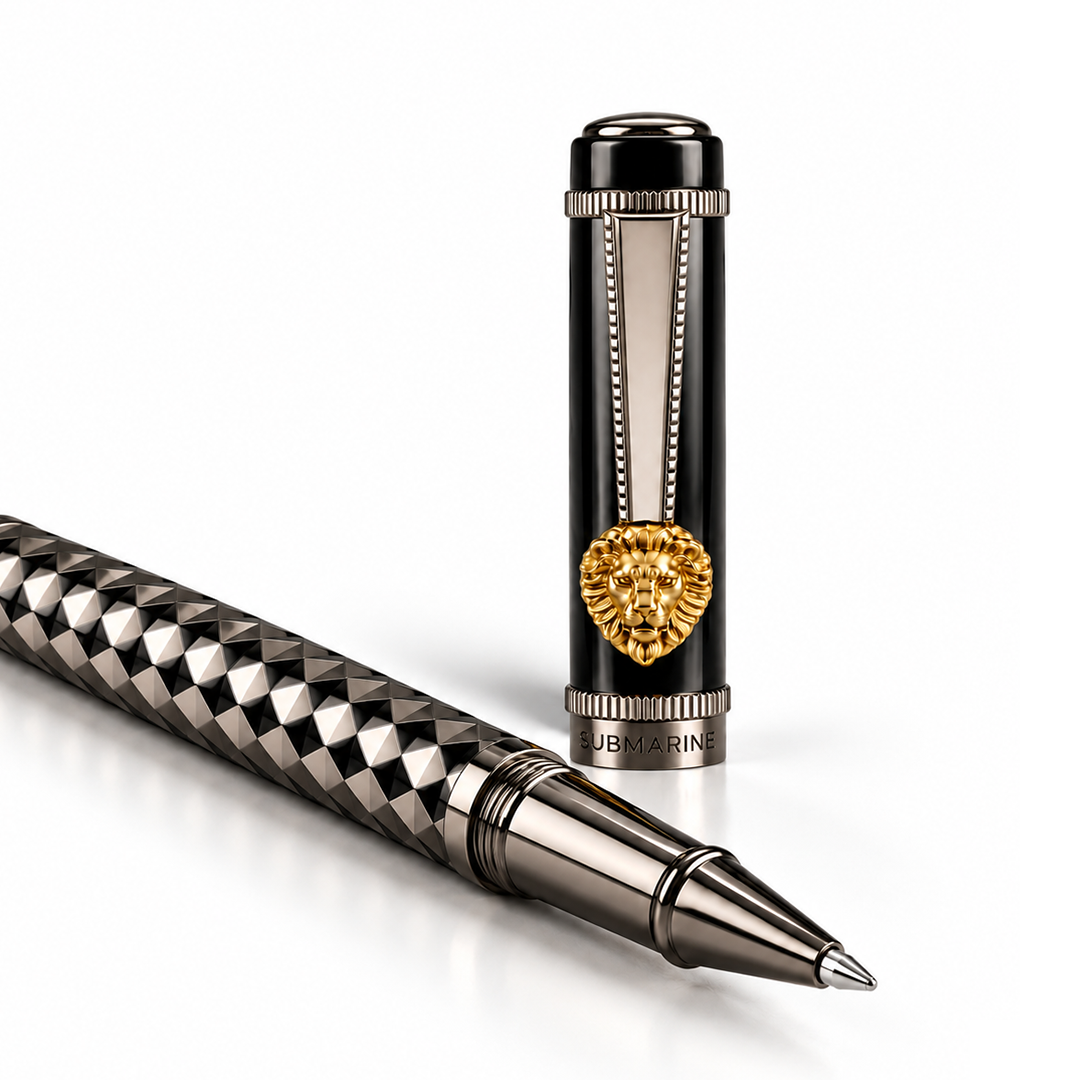 Royal Edition Lion Metal Roller Pen - Set of 2 - Gun Metal & Limited Edition
