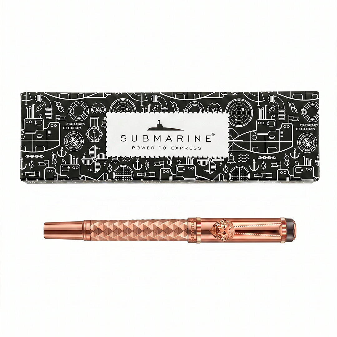 Royal Edition Lion Metal Roller Pen - Rose Gold