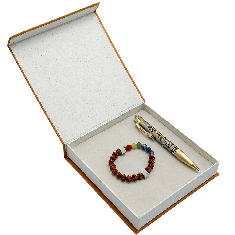 1054 Lord Ram Bhagwan Rudraksh Ball Pen & Bracelet Set