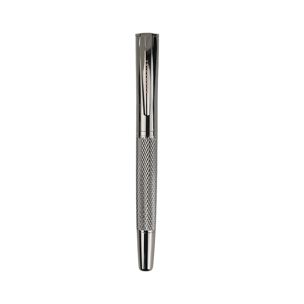 Silver Metal Ballpoint and Roller Pen Combo