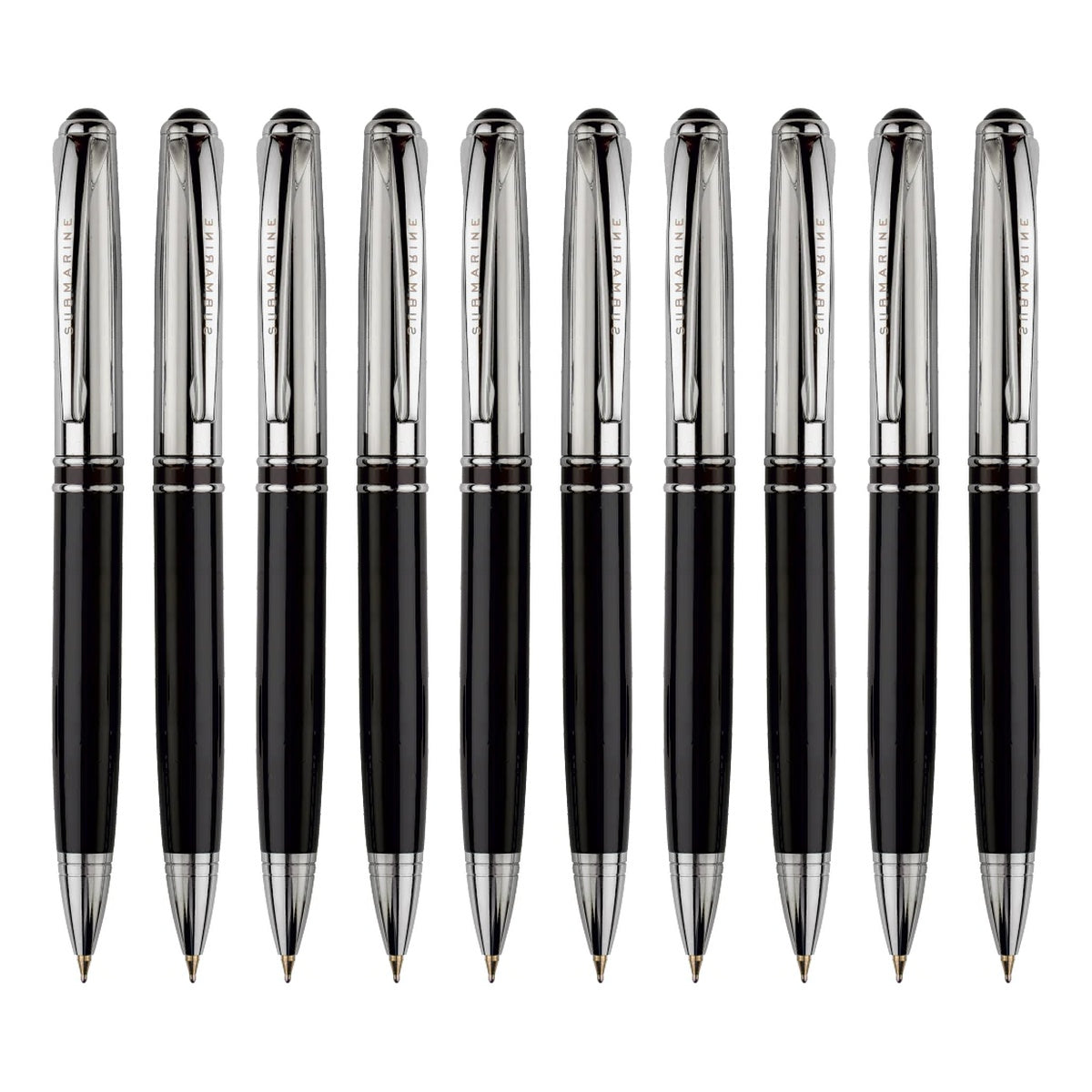 Grandeur Ball Pen | Chrome & Black Lacquer | Brass Body | Metal Jotter Refill