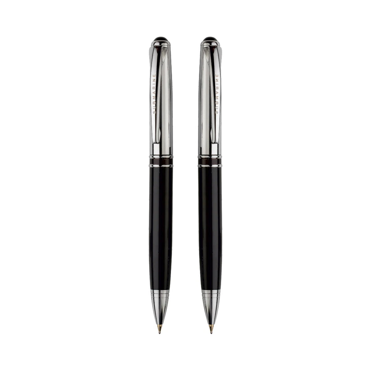 Grandeur Ball Pen | Chrome & Black Lacquer | Brass Body | Metal Jotter Refill