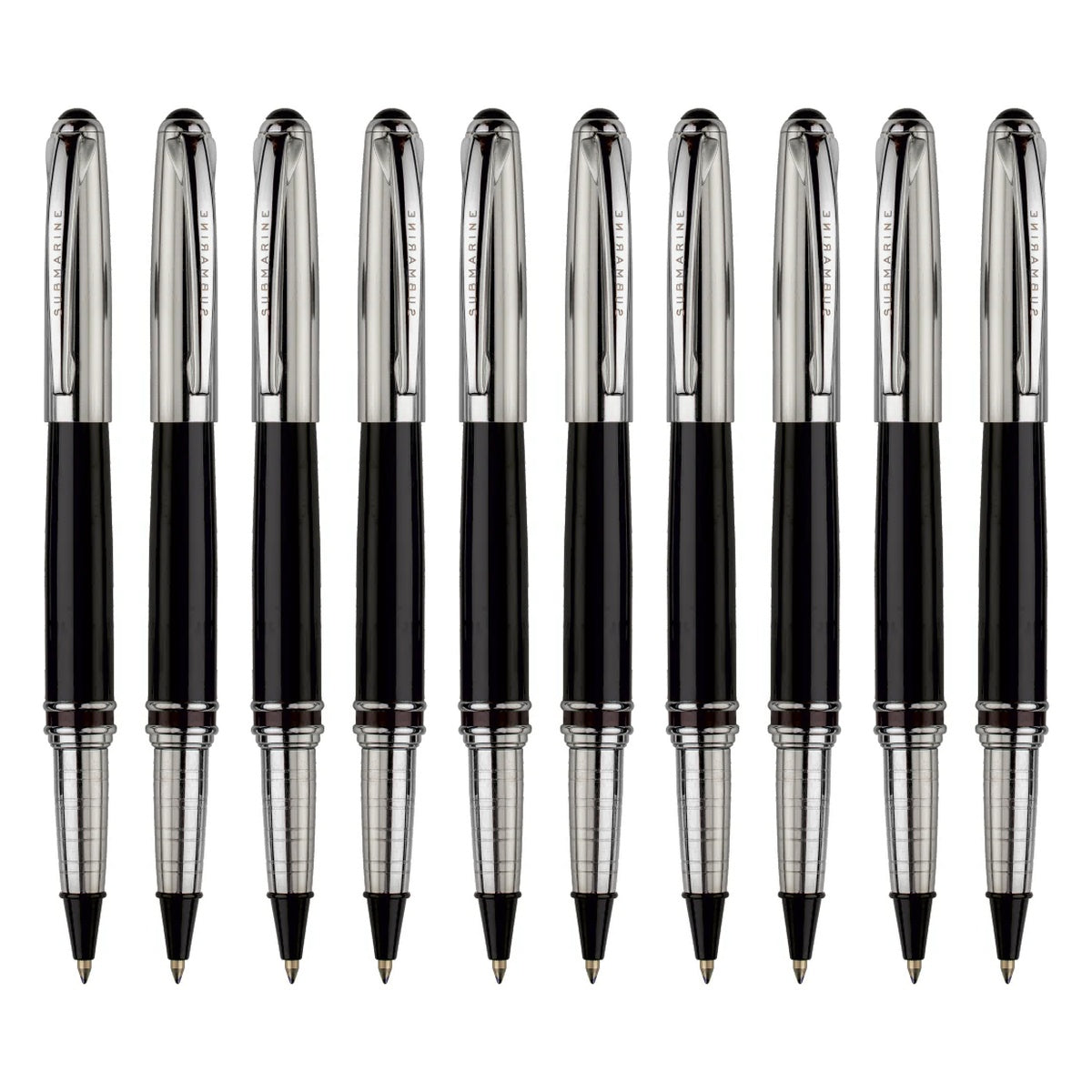 Grandeur Roller Pen | Chrome & Black Lacquer | German Roller Refill