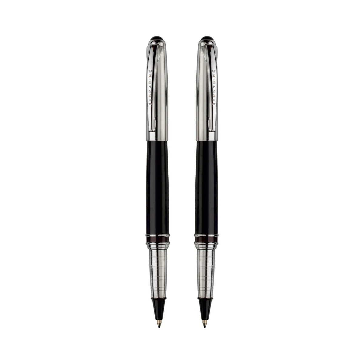 Grandeur Roller Pen | Chrome & Black Lacquer | German Roller Refill