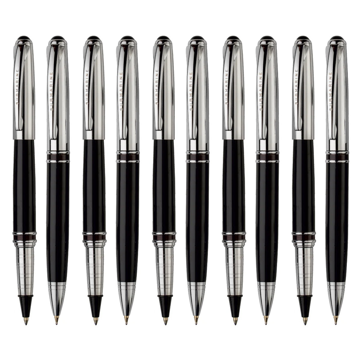 Grandeur Pen Set | Chrome & Black Lacquer