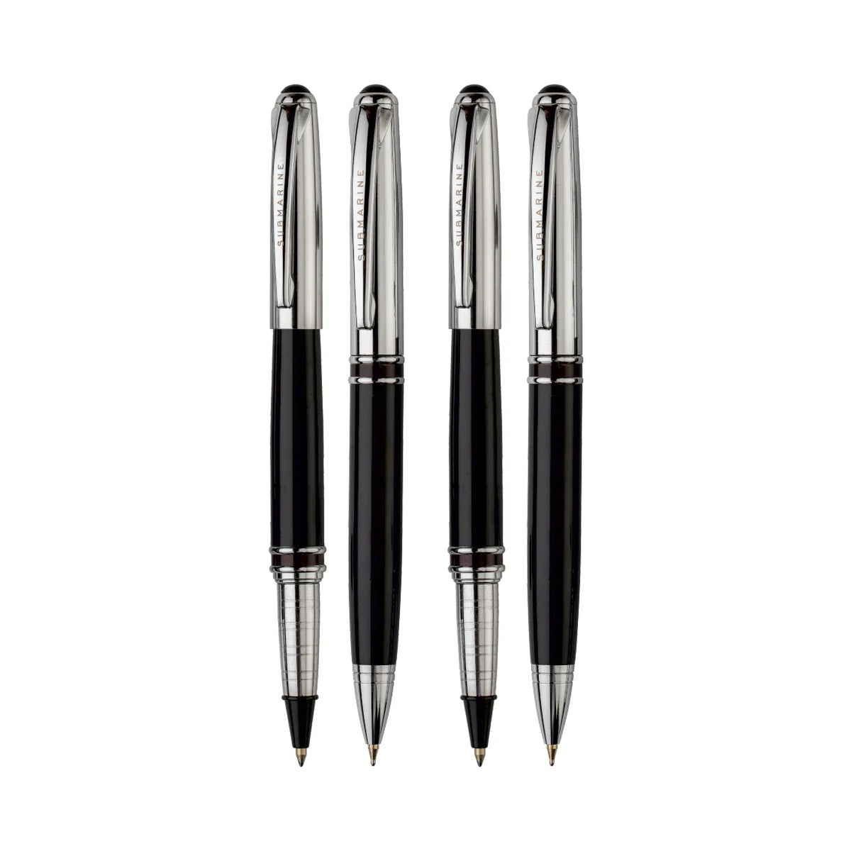 Grandeur Pen Set | Chrome & Black Lacquer