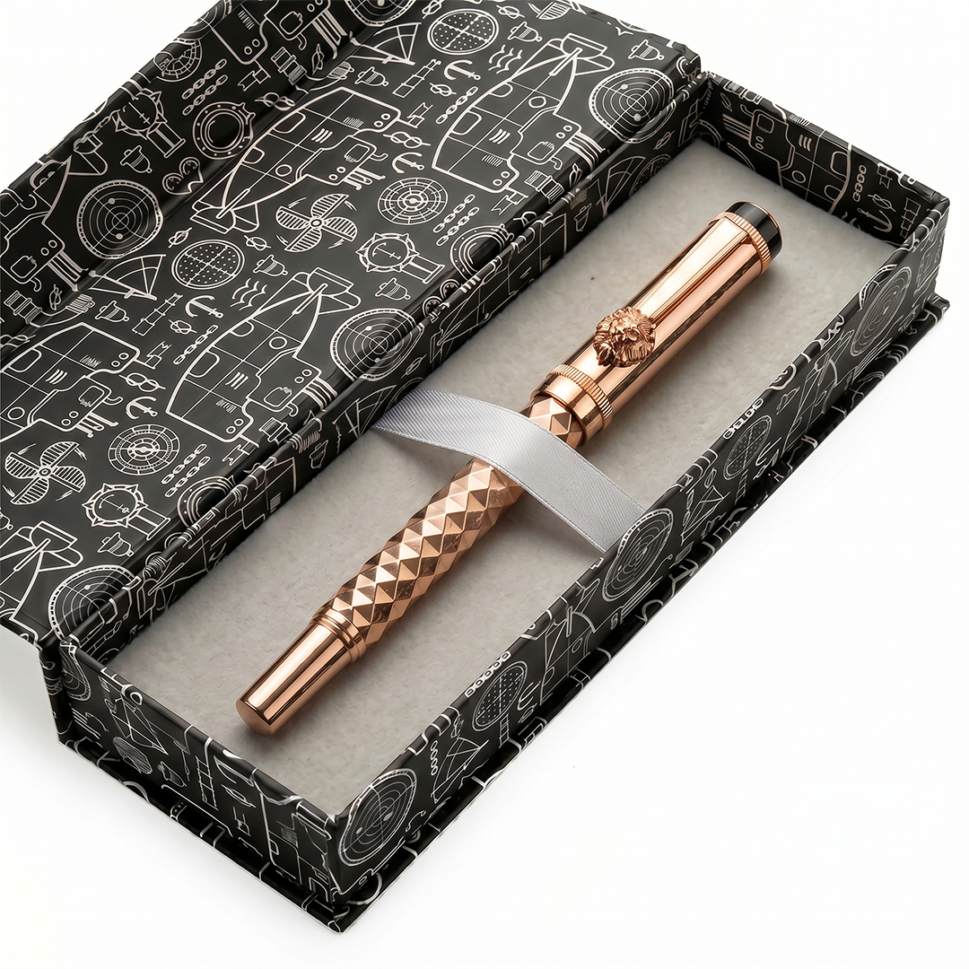 Royal Edition Lion Metal Roller Pen - Rose Gold