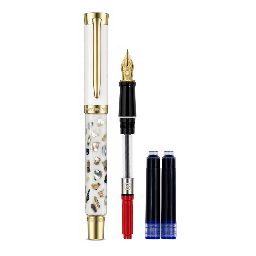 Aurelia Fude Nib Fountain Pen — Pearl White