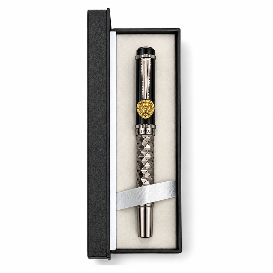 Royal Edition Lion Metal Roller Pen - Set of 2 - Gun Metal & Limited Edition