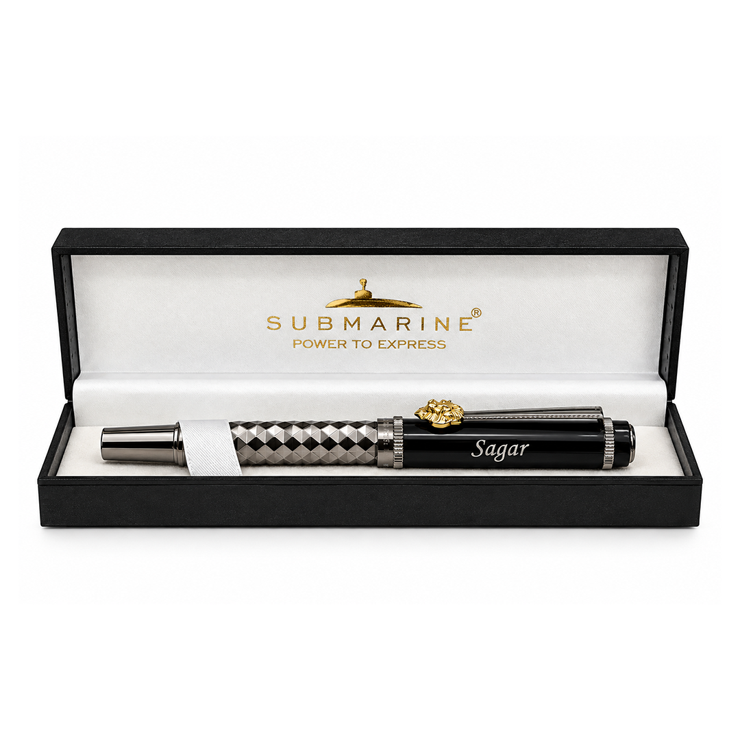 Royal Edition Lion Metal Roller Pen - Set of 2 - Gun Metal & Limited Edition