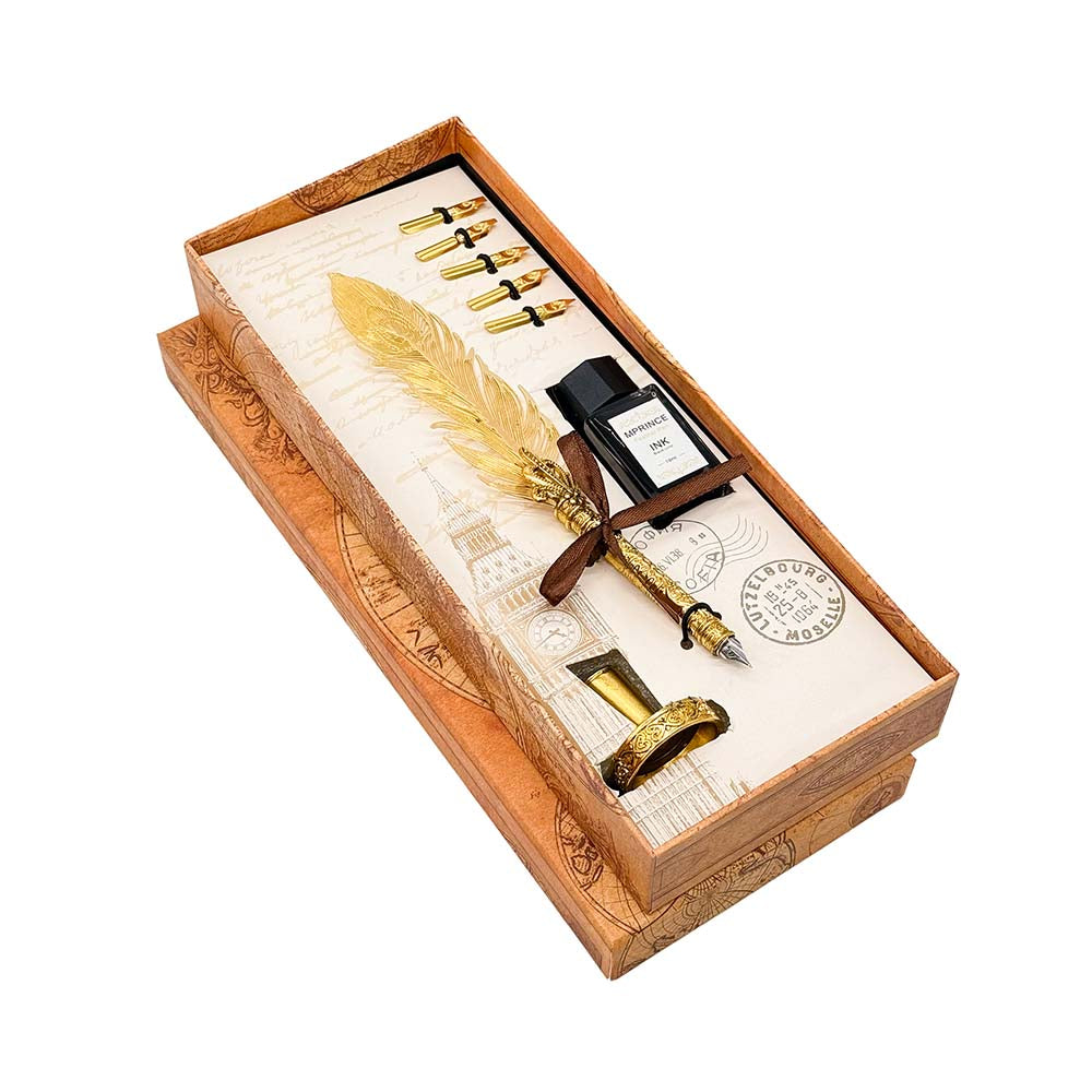 Metal Feather Pen Set