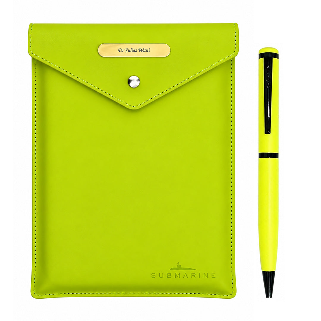 Pulse Premium Diary and Pen Set - Lemon