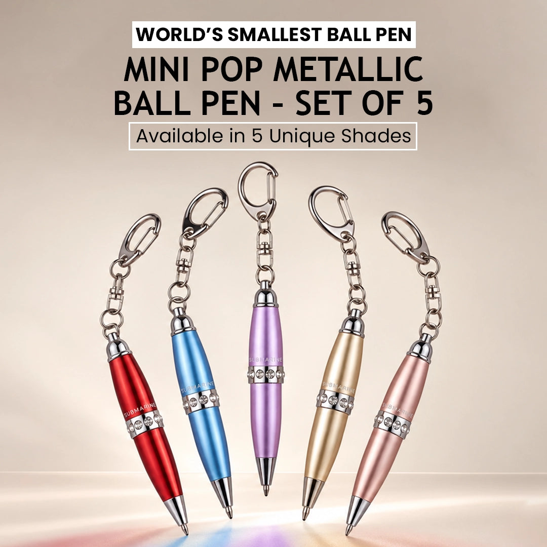 Mini Pop Metallic Ball Pen – Set Of 3
