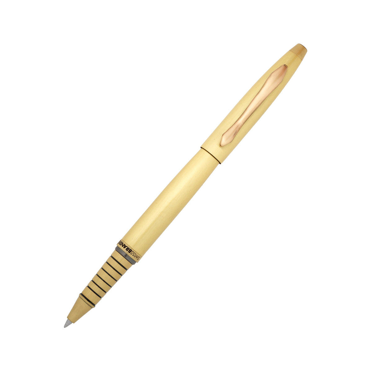 SWISSBRAND Opulent 2521 Matte gold Rollerball & Ballpoint Pen with gold trim