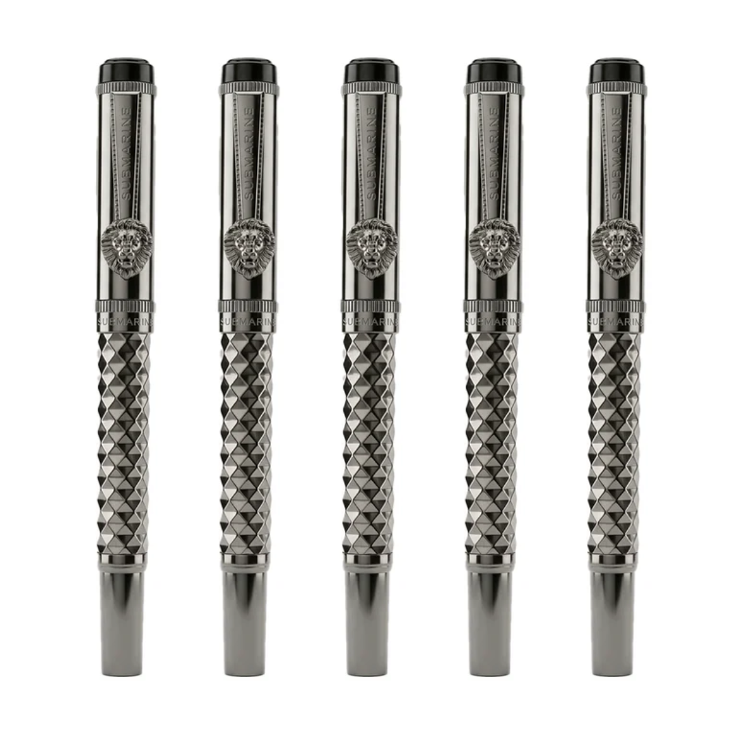 Royal Edition Lion Metal Roller Pen  - Set of 5