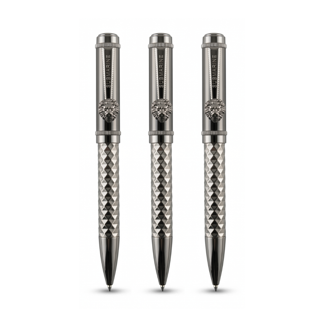 Royal Edition Lion Metal Ball Pen - Set of 3